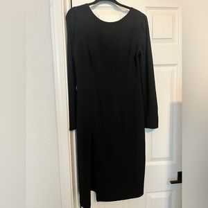 Dress the population long sleeve side slit dress!